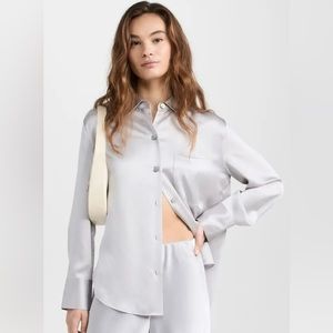 Vince 100% Silk Button Up Blouse